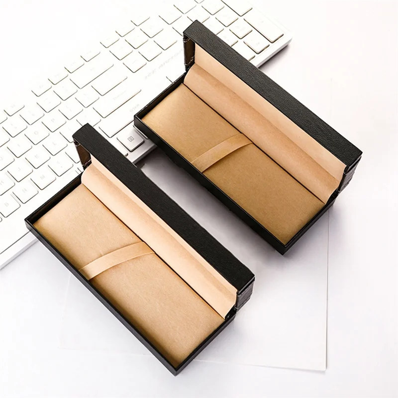 AT13 2 STKS Pen Geschenkdoos Flip Deksel Penetui Zakelijk Cadeau Collectie Case Sets In Zwart