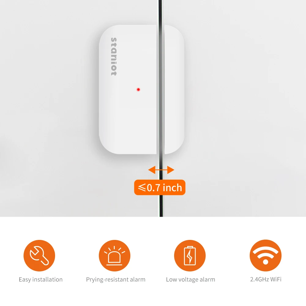 Staniot-Sensor inteligente de ventana y puerta con WiFi, Detector abierto y cerrado, protección de seguridad para el hogar, Control de vida