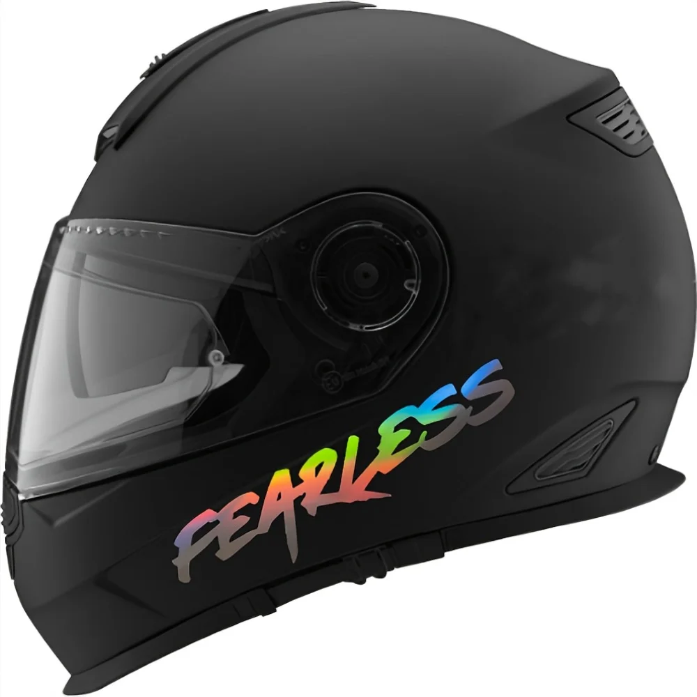 

2Pcs Holographic Fearless Vinyl Stickers Iridescent Waterproof Anti-scratch Decals for Motorcycle Helmet Bike Styling Decor