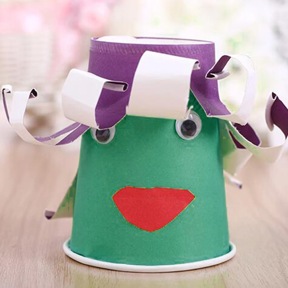 100개 다채로운 종이컵 DIY 공예용 두꺼운 어린이 미술 활동 재료 안전 친환경 파티컵 장식