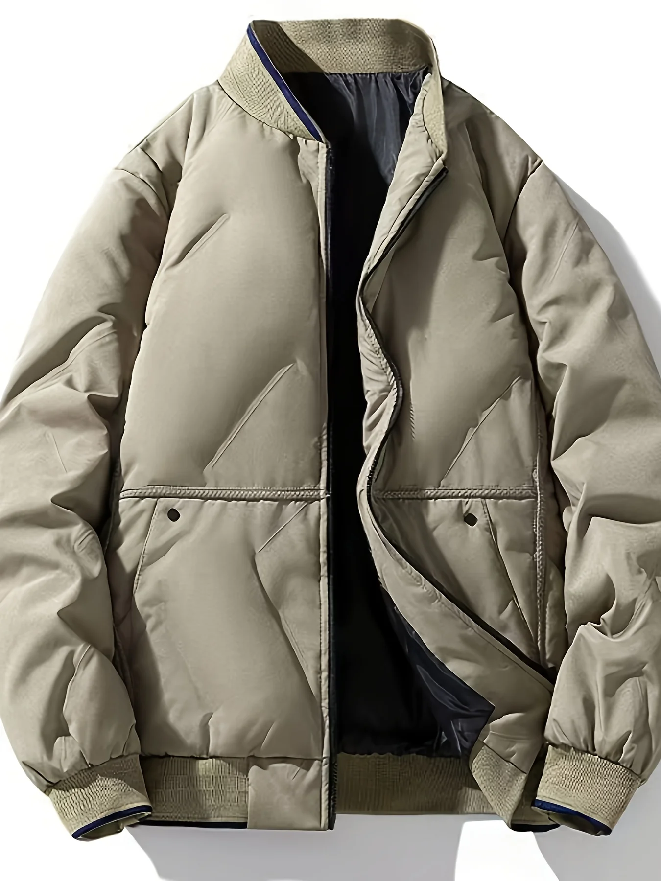 

Men's Cotton Jacket, Stand-Up Collar, Thickened and Warm, Fashionable Casual Business Coat, Autumn and Winter Style Top