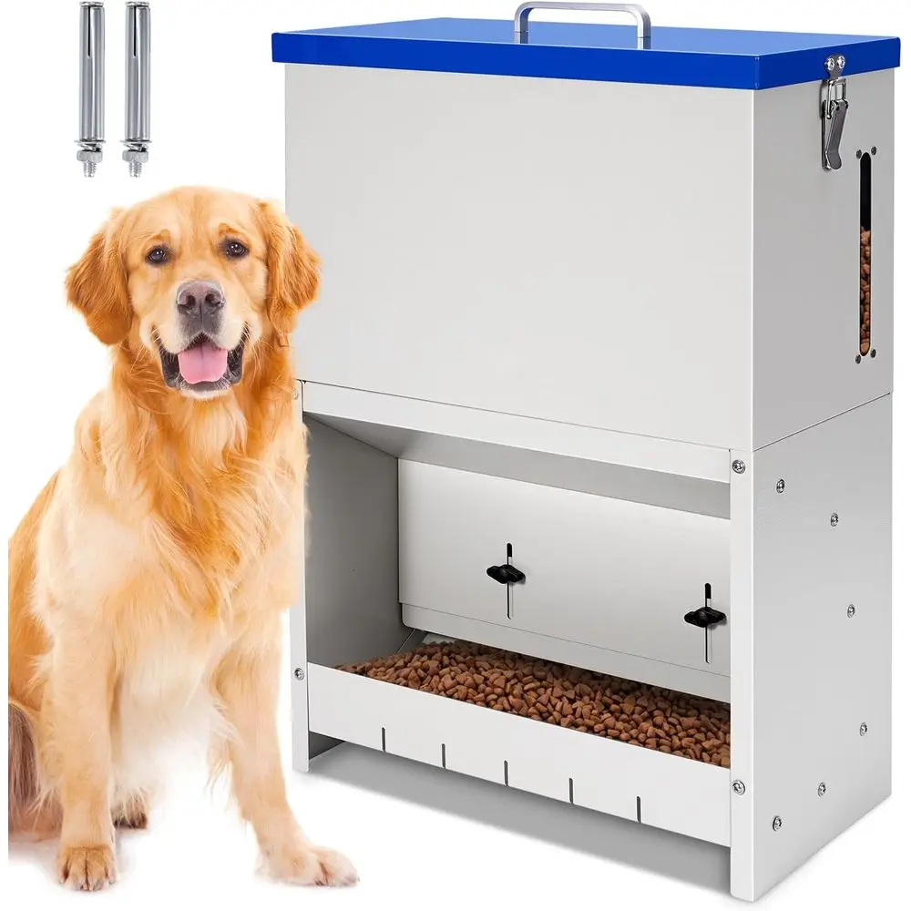 Large Breed Automatic Outdoor Pet Feeder for Dogs and Cats - Large Capacity Dry Food Dispenser