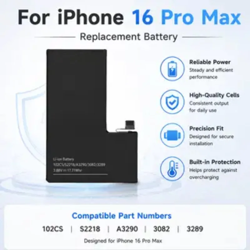 2026 new  4685mAh S2118H Battery For iphone 16 Pro Max Replacement Bateria High Magnification Persistent standby In Stock