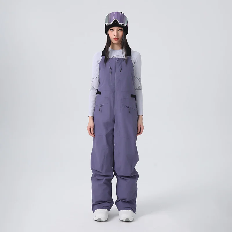 2026 Searipe Ski overalls women 3L windproof and waterproof single board men's winter plus plush thickened professional ski suit