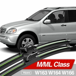 Do Mercedes Benz M ML Class W163 W164 W166 1998-2019 Pióra wycieraczek przedniej szyby 2szt Akcesoria Szyba przednia