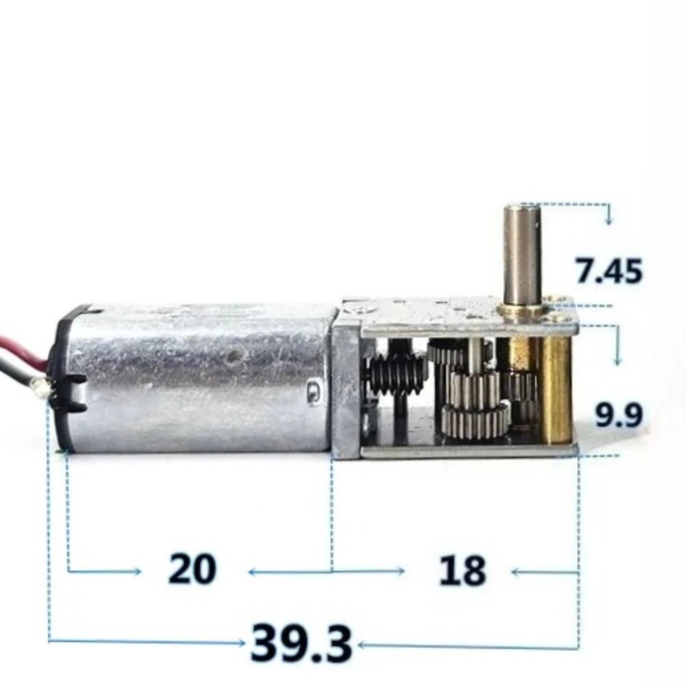 DC 3V 5V 6V 7.4V 8.4V 10RPM Mini N20 N30 Worm Gear Motor Slow Speed Large Torque L-Shape  All Metal Gearbox Motor Right Angle