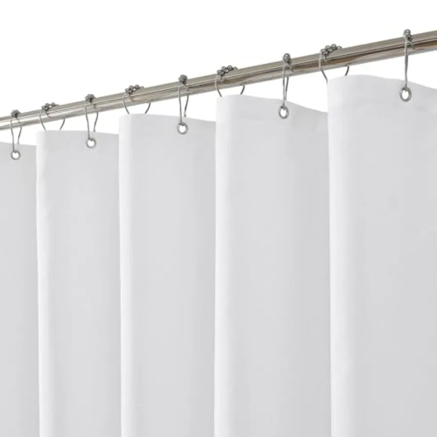 

Waterproof Fabric Shower Curtain Liner with 3 Heavy-Duty Magnets - Washable Shower Liner with Rustproof Grommets, Hotel Quality