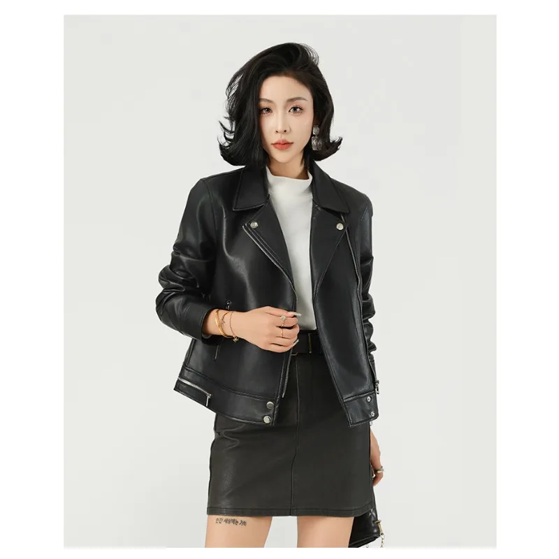 Female Motorcycle Leather Jacket New in Outerwears Fall Fashion Women 2024 Skirt Blouse Parkas Sweatshirt Women's Jackets