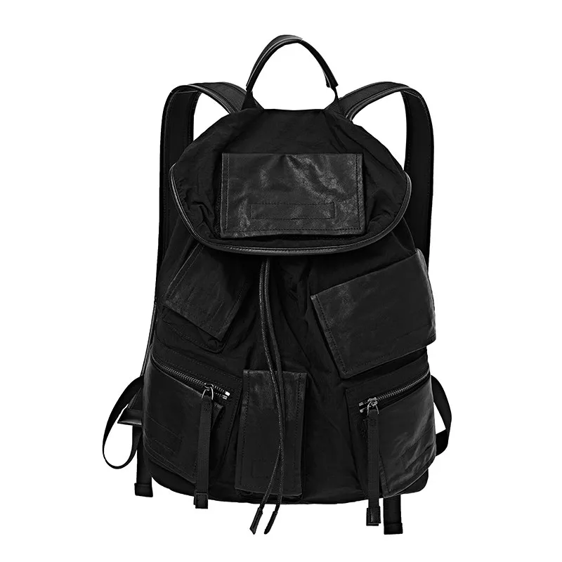 European And American Fashion Personalized High-end Water Bucket Type Multi Pocket Design Multifunctional Portable Backpack Tide