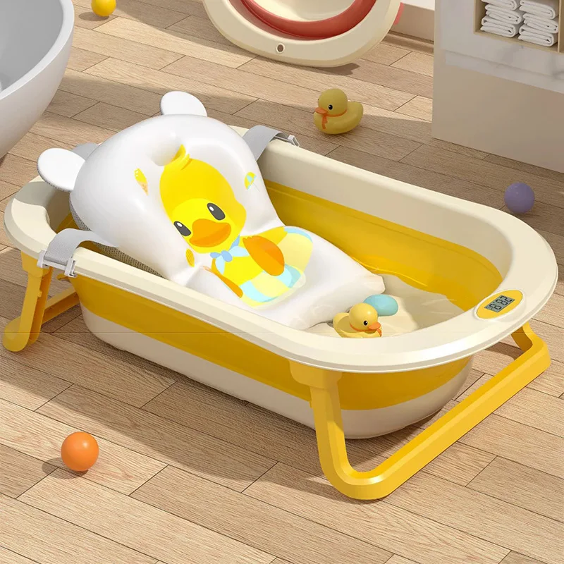 Siège de support de bain pliable en polymère pour bébé, coussin de baignoire et chaise, oreiller de baignoire pour nouveau-né, coussin de corps doux et confortable, antidérapant