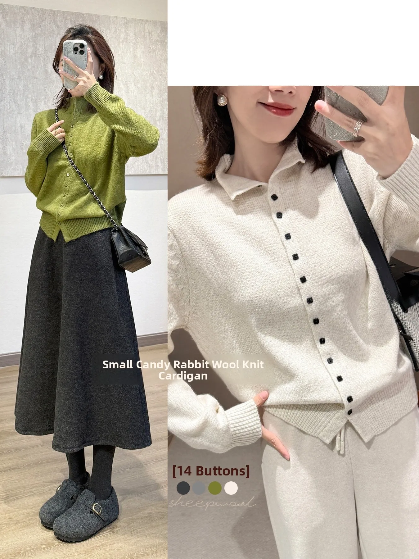 

Slimming Effectiven Rabbit Wool Knitted Sweater Square Sugar Acute Angle oulder Good Version Casual Sle Women's Knitwear