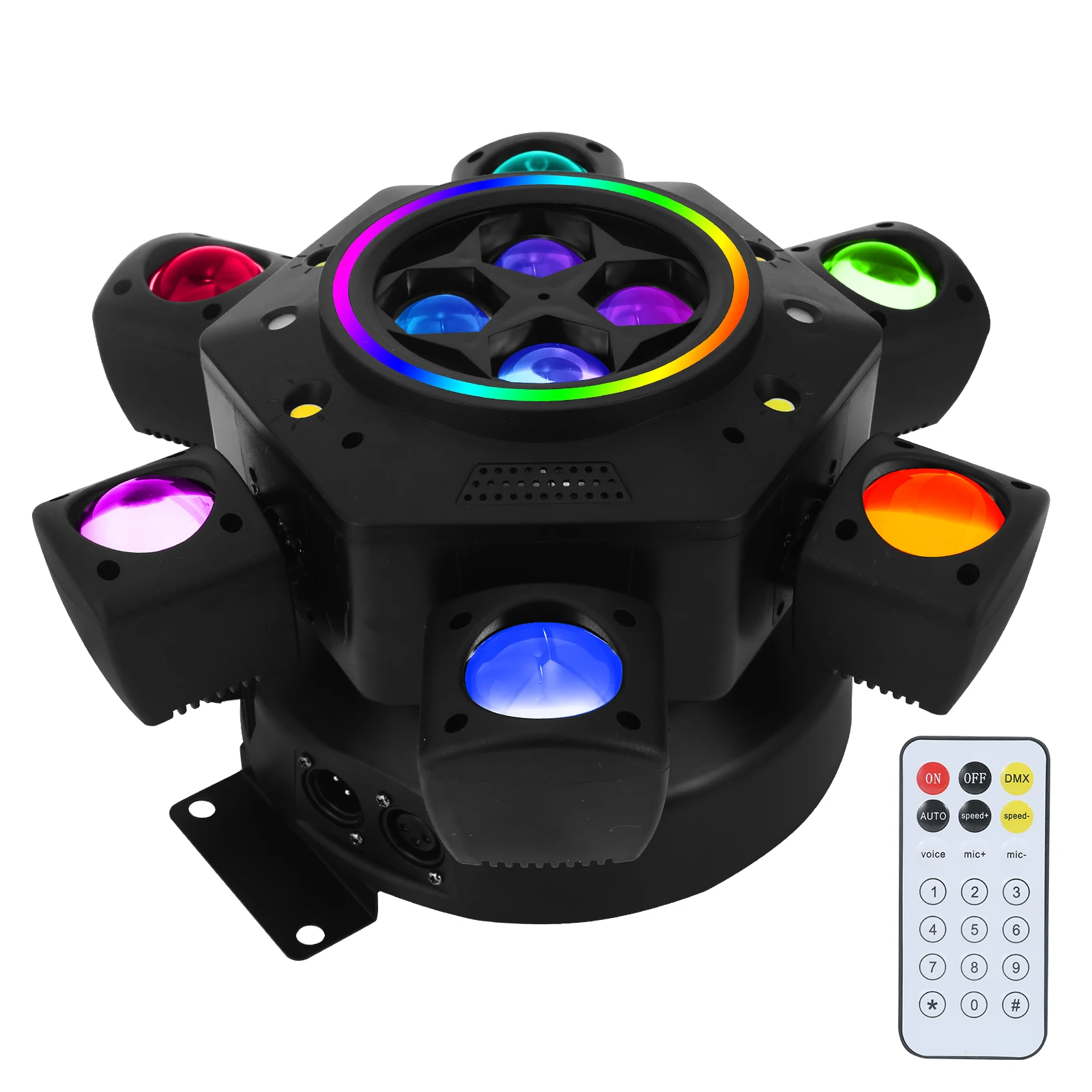 Luz de Palco DMX 10X15W RGBW com 6 Cabeças Móveis, Luz de Feixe RGBW 4IN1, Luz de Feixe RGB Rotativa para Discoteca, Festa e Bar