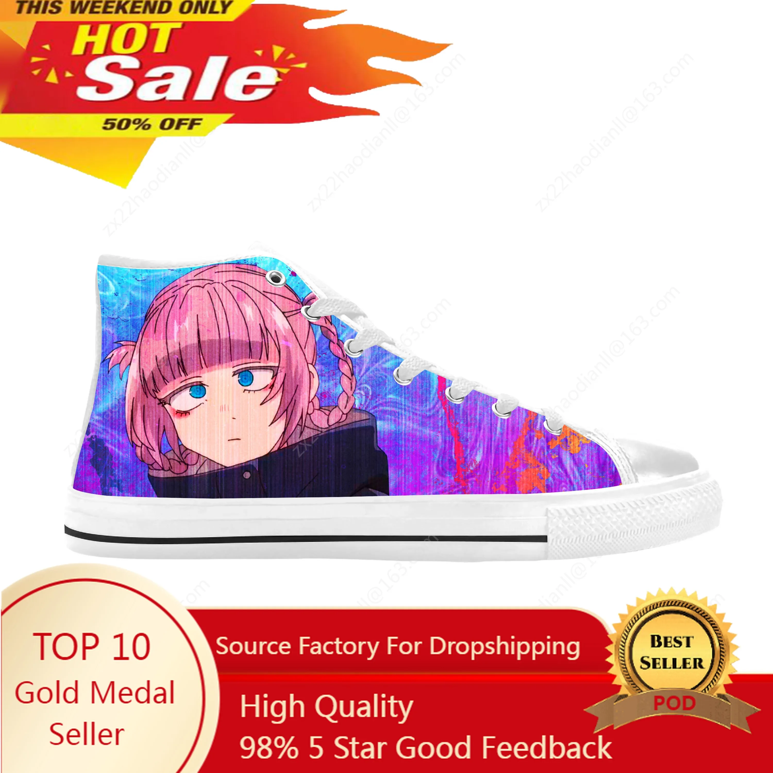 

Japanese Anime CALL OF THE NIGHT Nanakusa Nazuna Casual Cloth Shoes High Top Comfortable Breathable 3D Print Men Women Sneakers