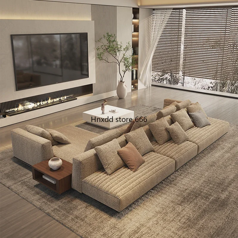 Italian fabric sofa double-sided large apartment living room