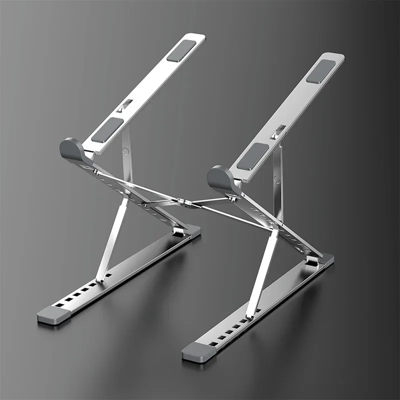 Folding Adjustable Aluminum Laptop Stand, Notebook Tablet Holder, Heat Dissipation Desktop Support