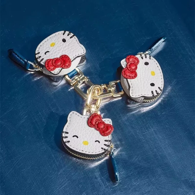 

Kawaii Sanrio Hello Kitty Keychain Cartoon KT Cat Key chains Creative Leather Bag Keychain Pendant Fashion Clothing Accessories