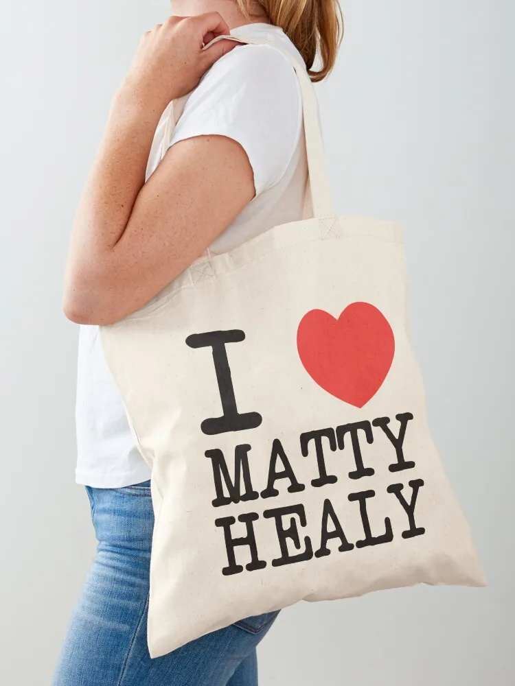 

I Heart Matty Healy Tote Bag Beach bag foldable reusable bag female for beach