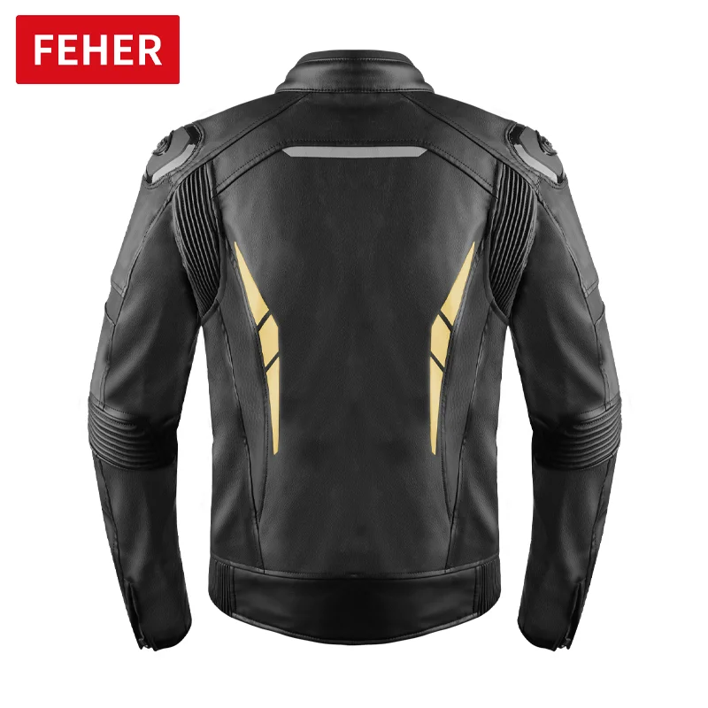 Leather Motorcycle Jacket Windproof Waterproof Motorcycle Riding Protective Jacket Wear Resistant Motocross Jacket Winter Warmth