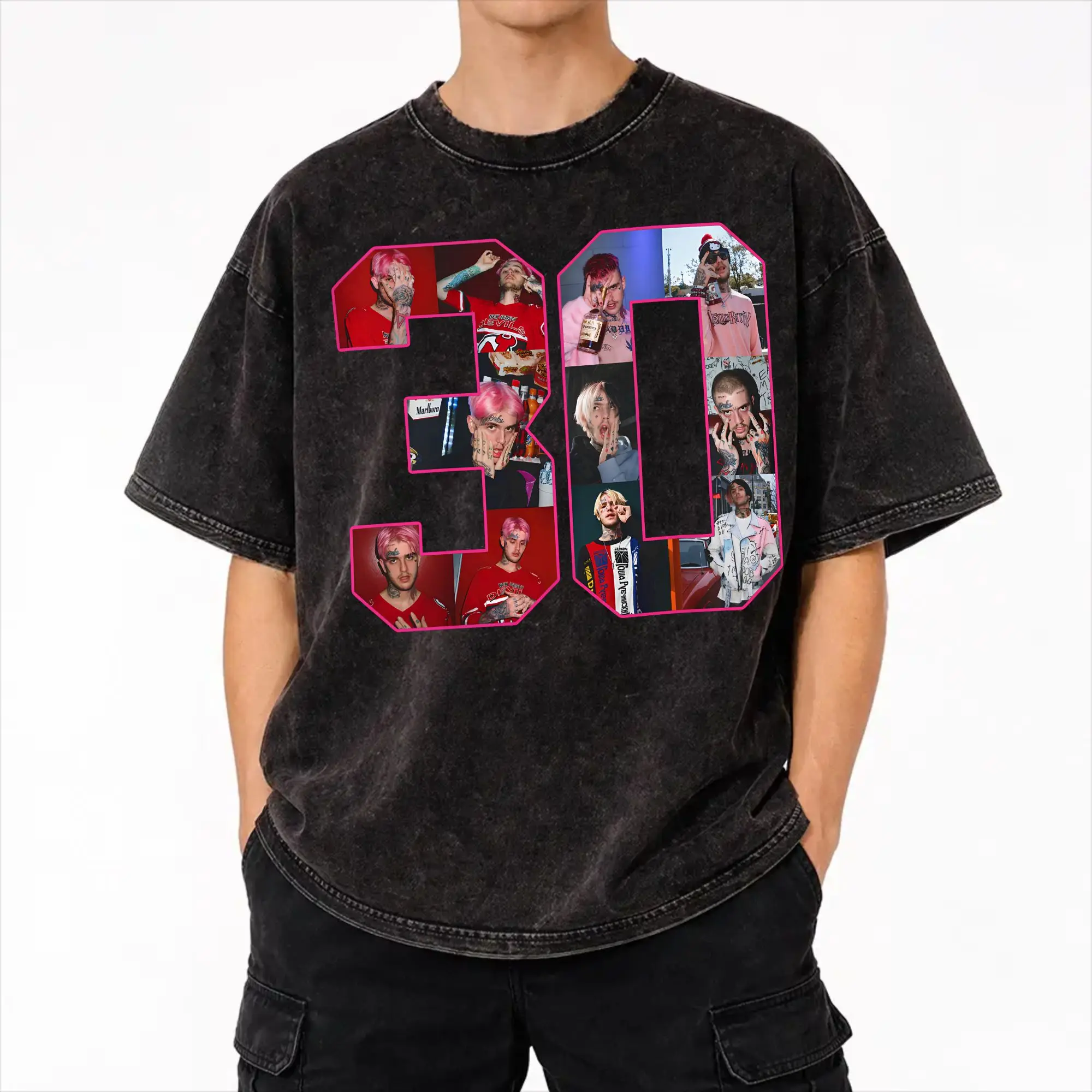 Lil Peep 30th Birthday Celebration Tour 2026 Accessories Washed T Shirts for Men Women Streetwear Hip Hop T-Shirts Summer  Tees