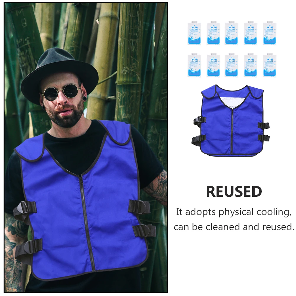 

1 Set Cooling Vest For Adults Lightweight Breathable Summer Cooling Clothing High Elastic Design Reusable Ice Waistcoat Outdoor