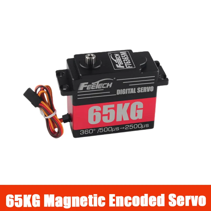 FT6365M 65KG Digital Servo 12bit Magnetic Encoded 360 Degree Angle Controllable Steel Gear for RC Car Helicopter Robot Toy