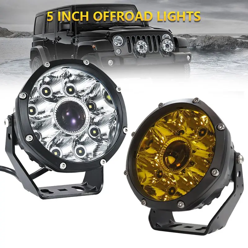 

inch 60W Round Off-road Led Auxiliary Driving Work Light Spot Pencil Beam for Truck Pickup Jeep Wrangleies For Truck JEEP Hummer