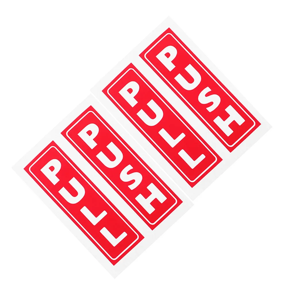 4Pcs Pull Push Door Signs Vinyl Decals Self-Adhesive for Glass Doors Shop Store Office Cafe Entrance