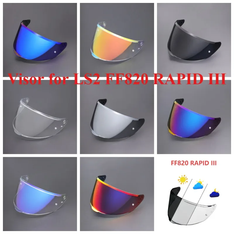 Visor for LS2 FF820 RAPID III Helmet Lens Anti Fog High Impact Protection UV Cut Durable High Strength