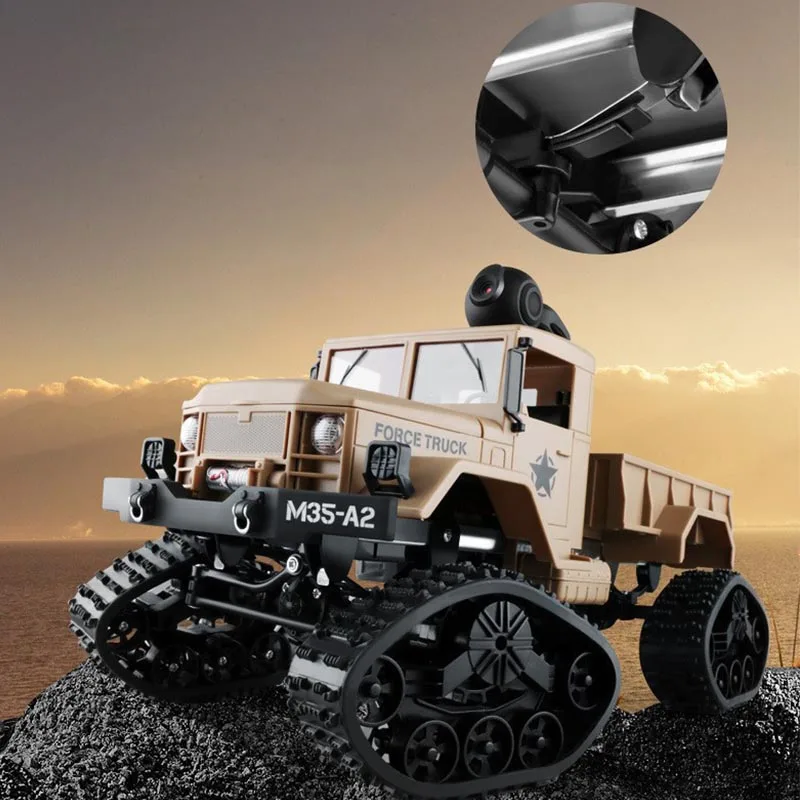 WiFi RC Truck 2.4Ghz 1/16 4WD Off-road RC Car with Front Light WiFi FPV 720P HD Camera Brushed Four-wheel Drive Truck RTR