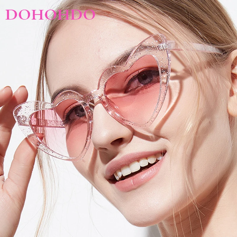 

Fashion Y2K Trendy Brand Designer Sunglasses Man Heart-Shaped Sunglass Party Street Photography Candy Color Eyewear Female UV400