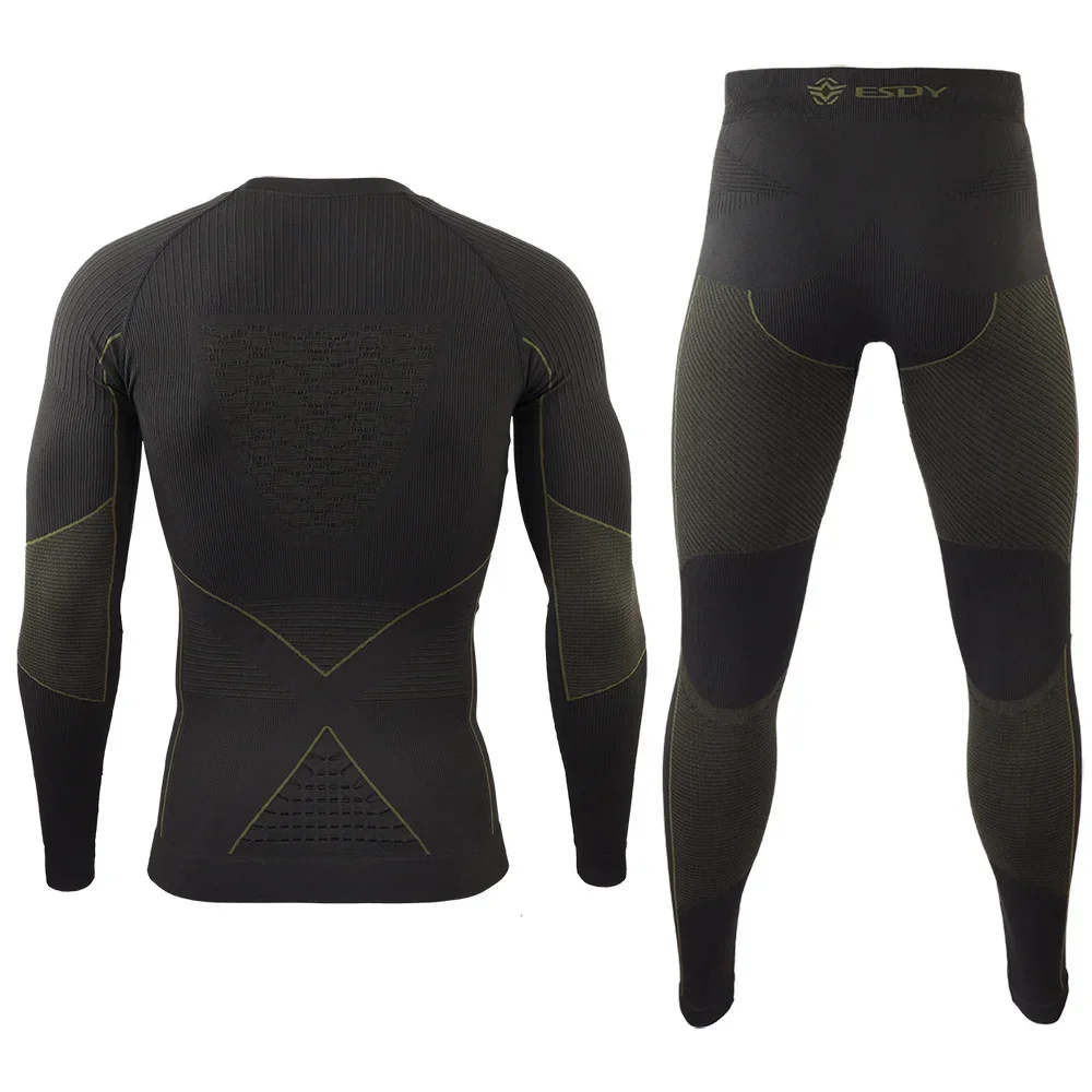 Seamless Tight Tactical Thermal Underwear Men Outdoor Sports Function Breathable Training Cycling Thermo Long Underwear Sets