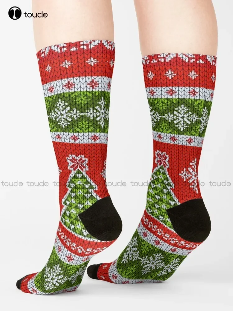 Classic Christmas Pattern  Socks Mens Funny Socks Christmas Gift Unisex Adult Teen Youth Socks Custom 360° Digital Print