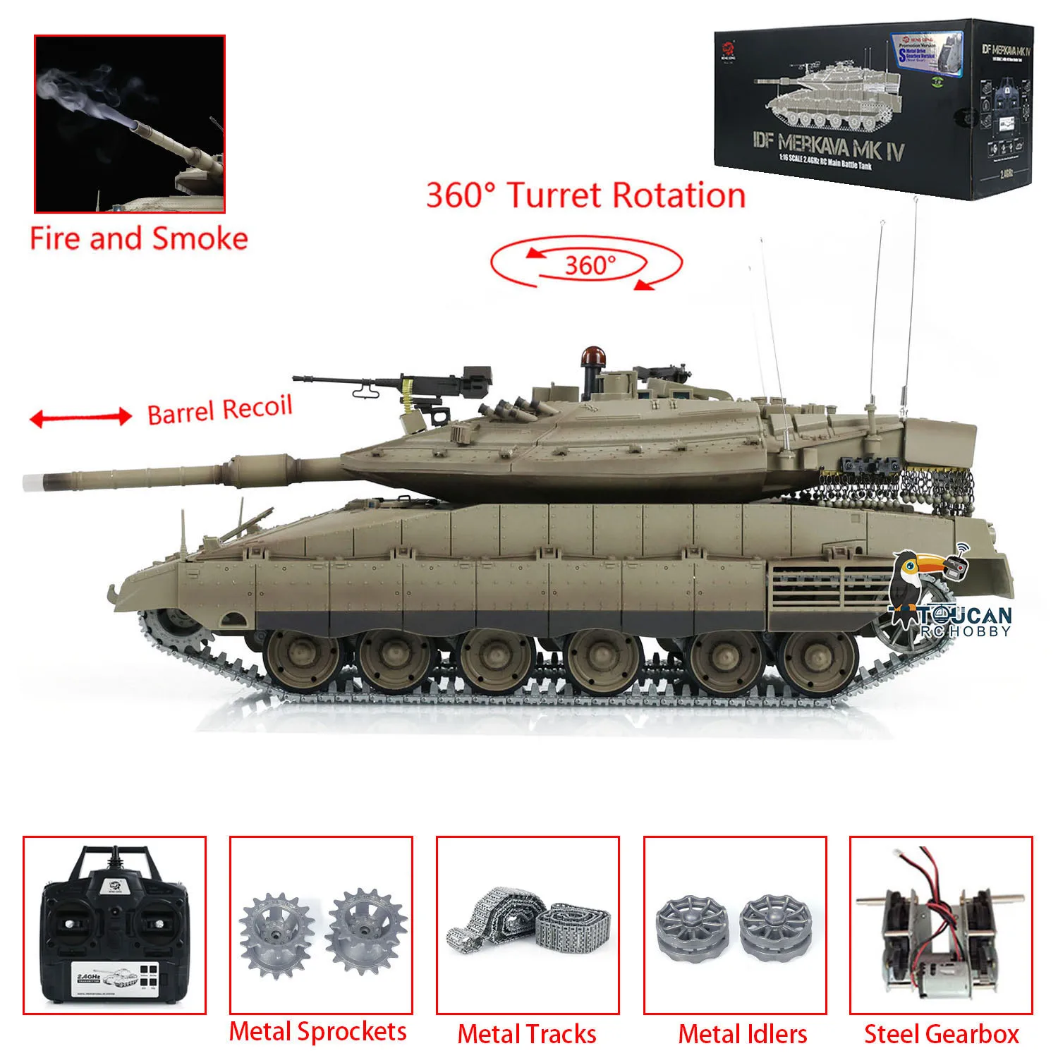 Heng Long 1/16 Remote Control Tank TK7.0 IDF Merkava MK IV Professional Edition FPV Tanks Toucan RC Vehicle Car Boys Toys Model