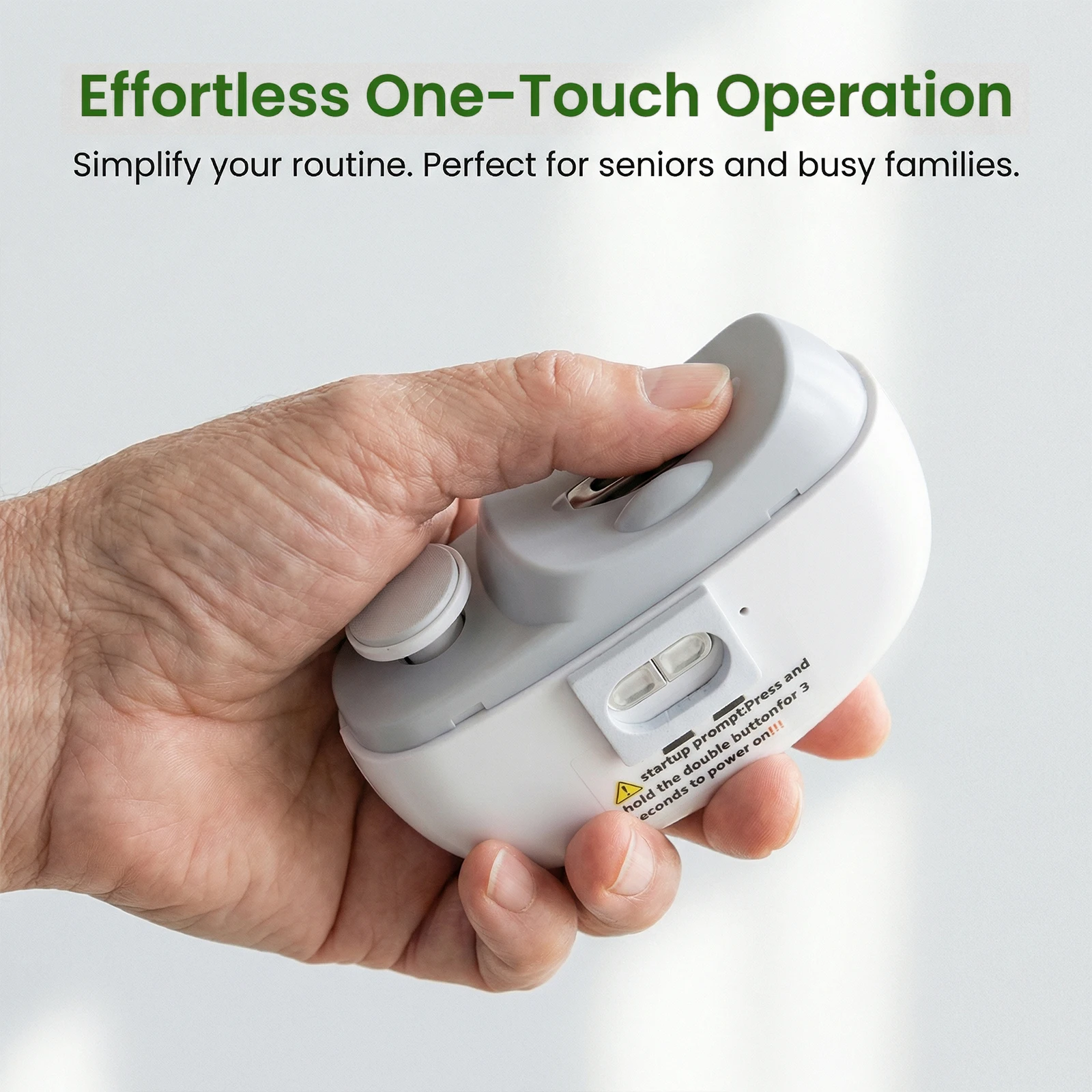 

3 In 1 Automatic Nail Trimmer with LED Adjustable Manicure Polisher Anti-Splash Painless Nails Cutter for Seniors Kids Adults
