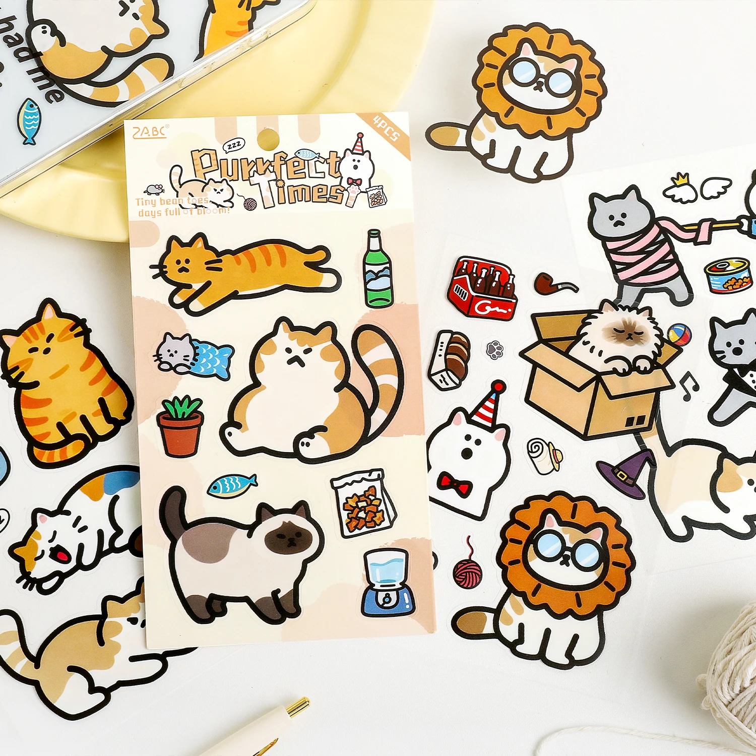 4 Pieces of Pet Phone Case Stickers, High-Quality Cute Cartoon Decorative Patterns, Suitable for Ipad/Laptop/Diy Stickers