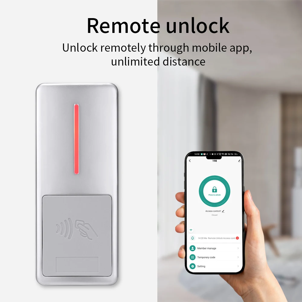 2.4G WIFI TUYA Zinc Alloy Metal Keypad IP67 Waterproof 10000 User RFID Card Reader WG26-44 Controler for Access Control System