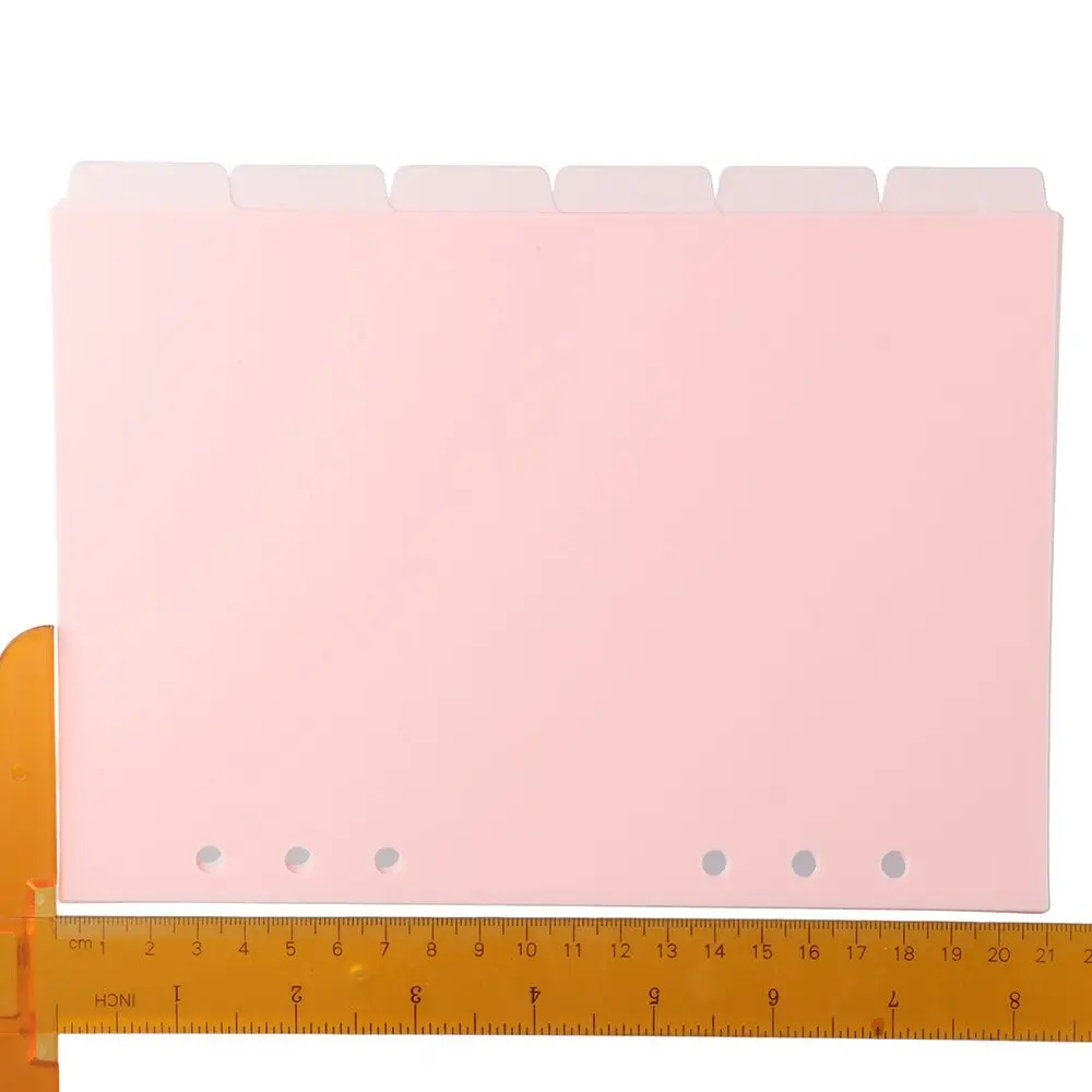6 PCS Indexing Cards 6 PCS Binder Divider A5 6 Ring Index Page Tabs Pink Plastic Binder Index Dividers Home