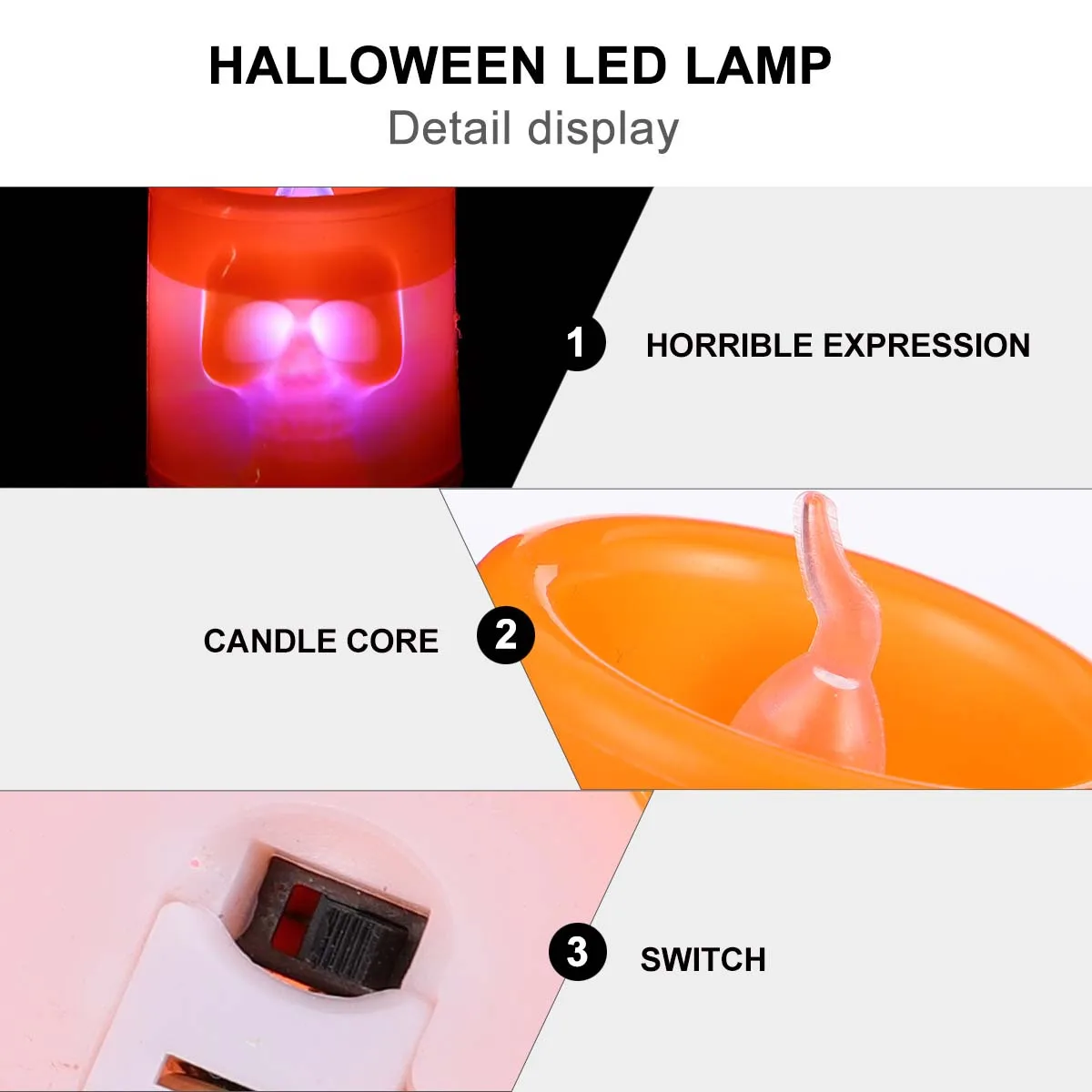 

6Pcs Halloween Lights Electronic Plastic Decorations for Party Home Garden Holiday Light Halloween Lights