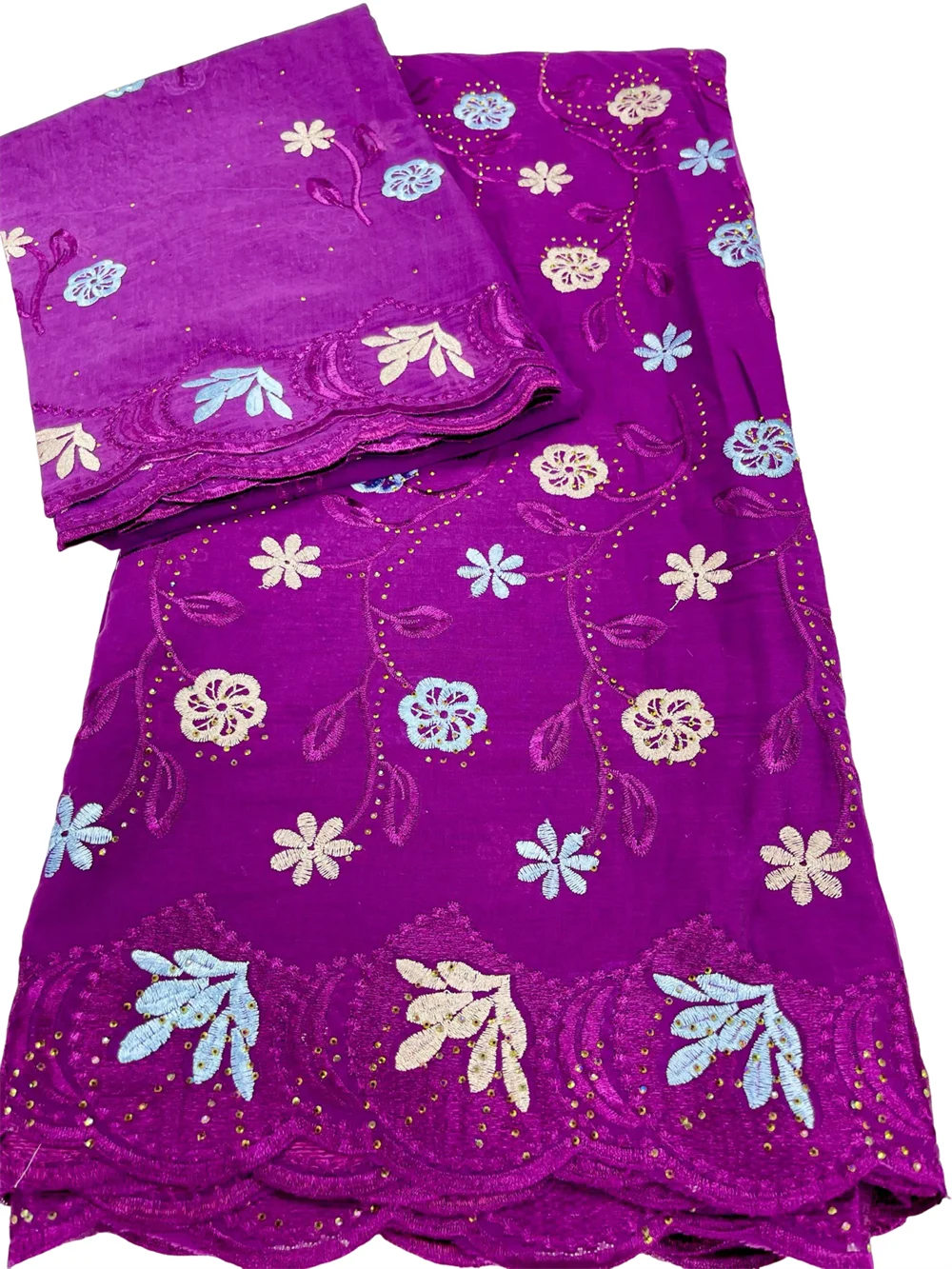 

Purple 5+2 Yards African Cotton Lace Fabric Embroidery Nigerian Swiss Voile Lace Fabrics Sewing For Women Wedding Party Dress