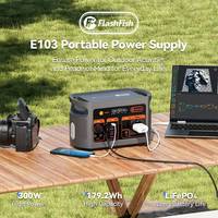 Flashfish E103 300W Portable Power Station,179.2Wh LiFePO4 Battery, Pure Sine Wave Inverter, Multi-Output Solar Generator