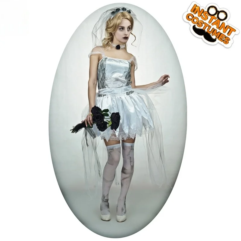 

Big Girl Ghost Bride Costume Halloween Festival Cosplay Traditional Chinese Wedding Dress Women's Ethnic Stage Clothing