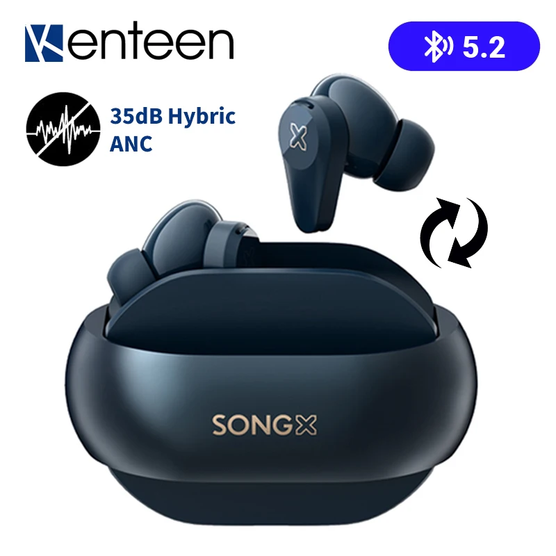 Wireless Headphones TWS Earbuds Bluetooth 5.2  In-Ear ANC Noise Cancellation Dual Connections Song X Headsets 6 Microphones