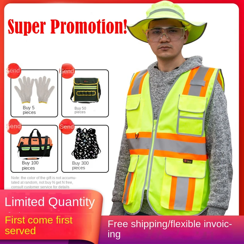 Adjustable Size High-Grade Reflective Safety Vest To Work Signal Rider Jacket Custom Logo High Visibility Luminous Motorcycle