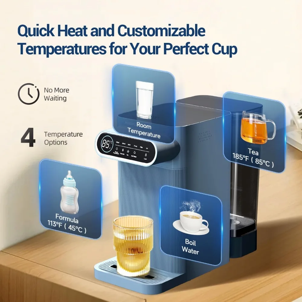 Countertop Reverse Osmosis Water Filtration System, 5 Stage Countertop Water Filtration, Portable Instant Hot Water Dispenser