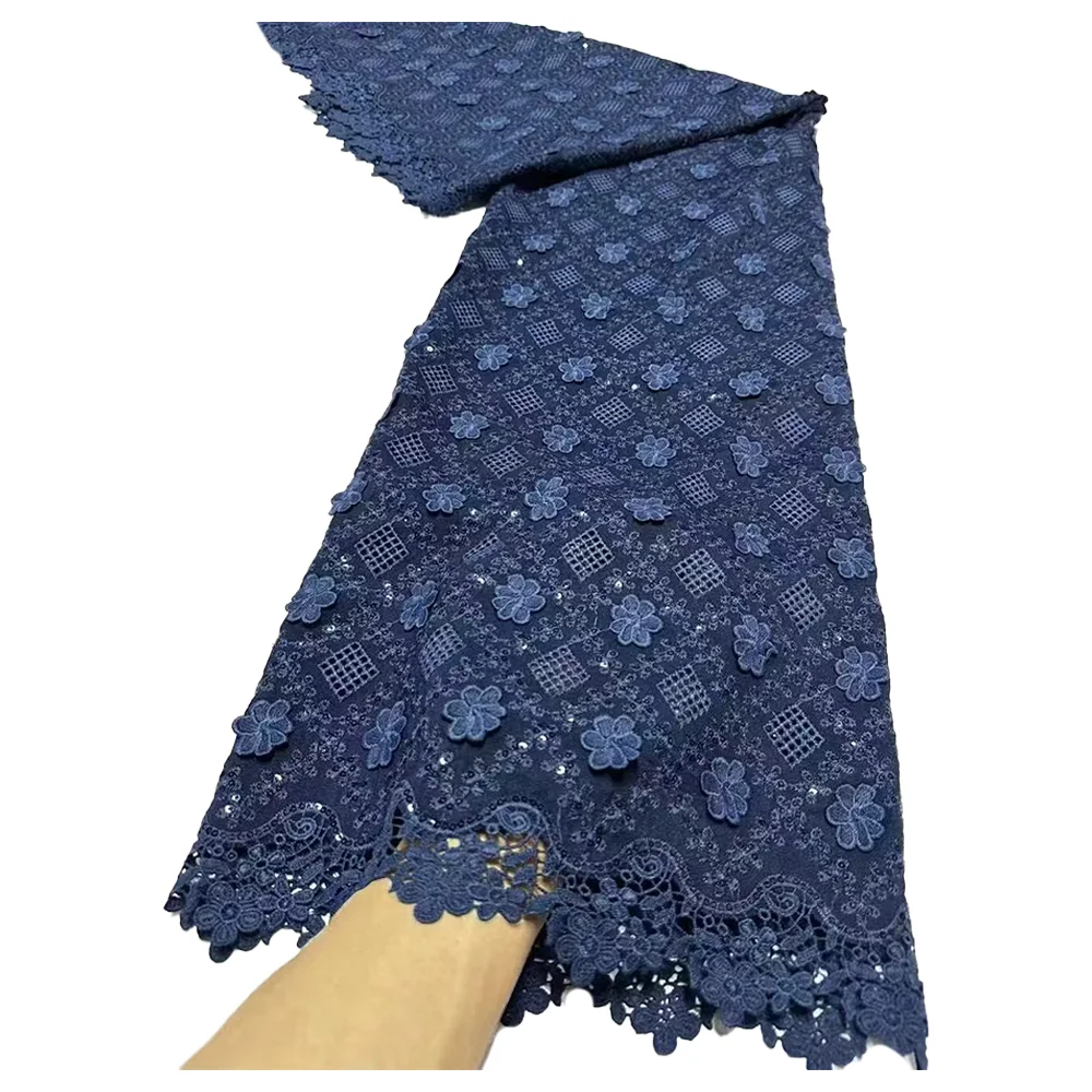 

Nigerian Tulle Lace Fabric for Sewing, Wedding Embroidery Dress, Chiffon Party Sequin, High Quality, Cotton 5Yard, 2025 LY6394