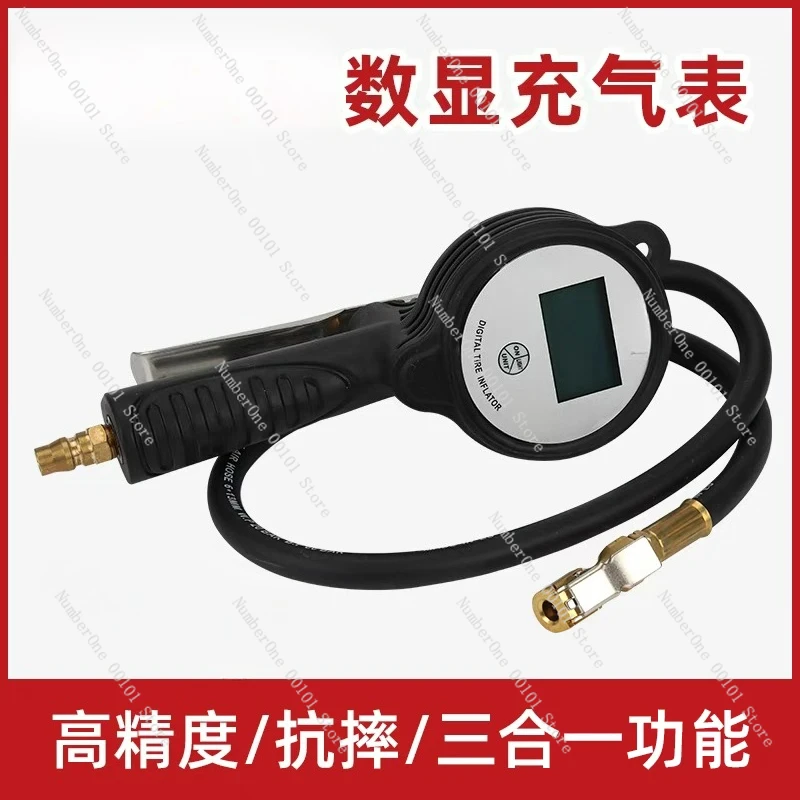 

Auto Tire Digital Barometer High-precision Electronic Tire Pressure Meter Inflation Meter Inflation Head