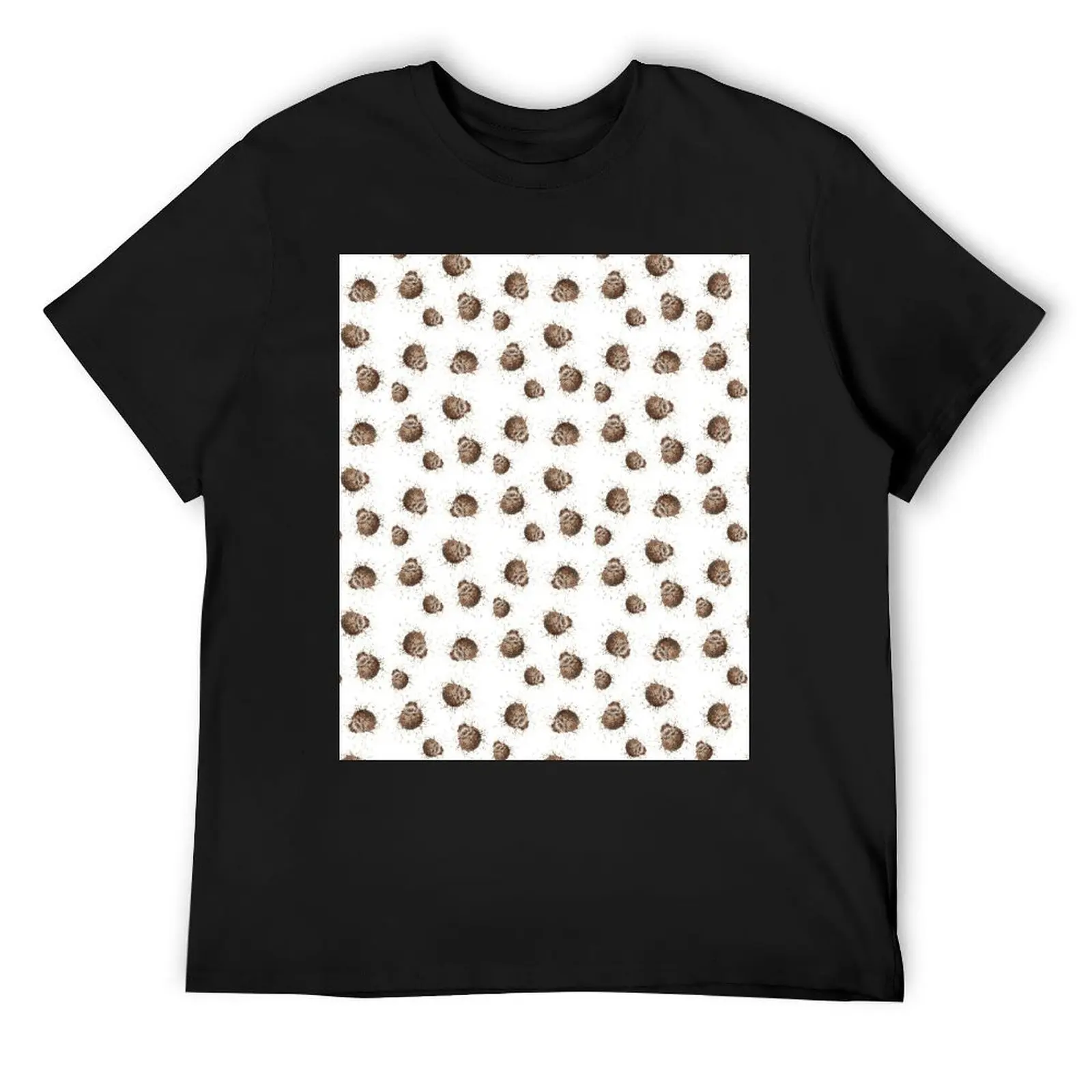 

Fuzzy Hedgehog print T-Shirt T-shirts oversize gifts for boyfriend graphics t shirts for men graphic