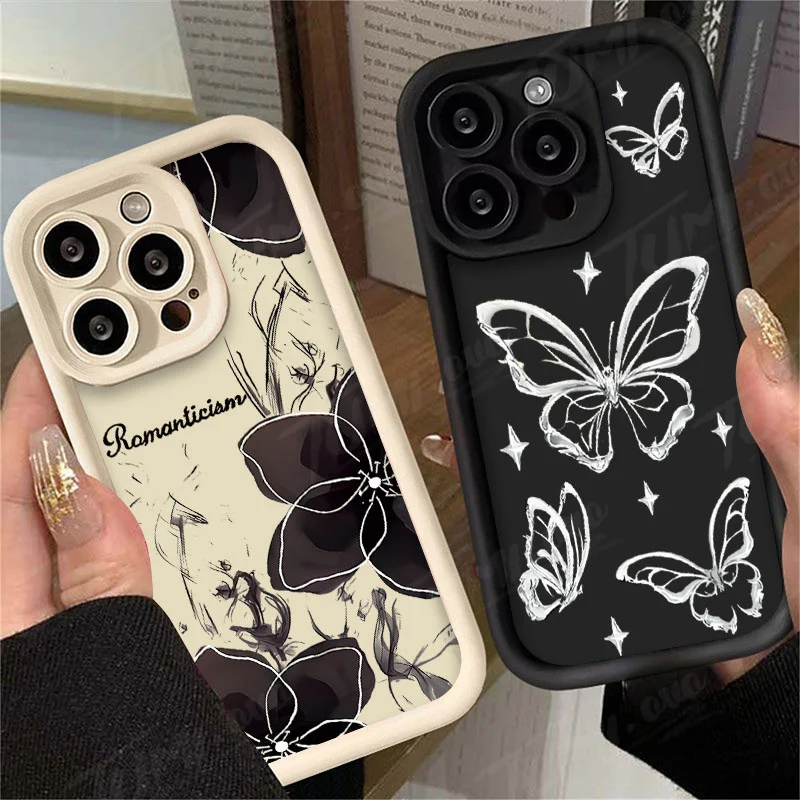 Nice Butterfly Flower Silicone Phone Case for Xiaomi Redmi Note 13 12 11 Pro Plus 12S 11S 10S 10 9 9S 8 12C 13C Printing Cover