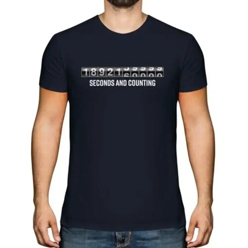 Funny 60TH Birthday Gift T-Shirt Men Seconds & Counting Joke Gift
