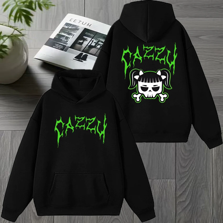 

Hot Singer Cazzu Gothic Double Sided printed Winter Hoodies New Unisex Fleece Casual Sweatshirt Men women vintage punk pullovers